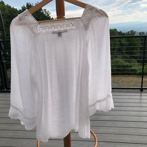 White gauze Womens blouse size Small